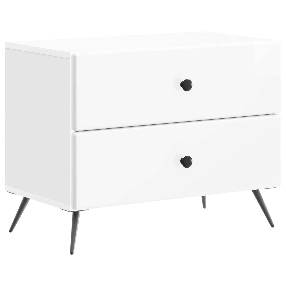vidaXL Nattduksbord Vit högglans 62 x 34,5 x 47,5 cm Konstruerat trä