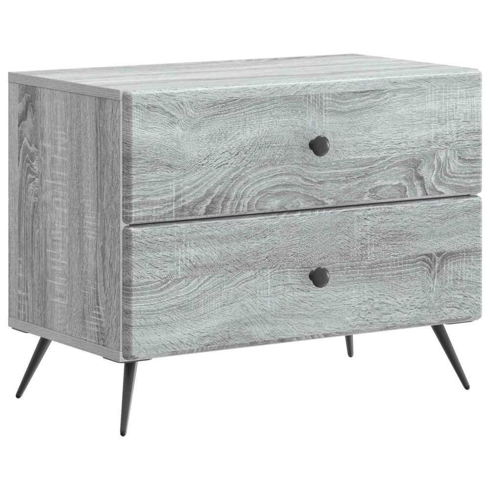 vidaXL Nattduksbord Grå sonoma-ek 62 x 34,5 x 47,5 cm Konstruerat trä