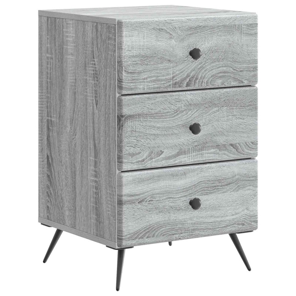 vidaXL Nattduksbord Grå sonoma-ek 43 x 41 x 66,5 cm Konstruerat trä