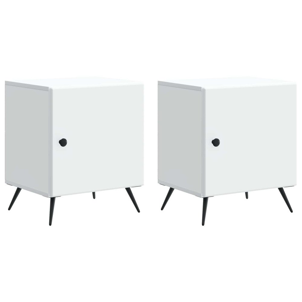vidaXL Nattduksbord 2 pcs Vit 43 x 34,5 x 50 cm Konstruerat trä