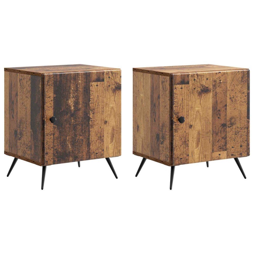 vidaXL Nattduksbord 2 pcs Gammalt trä 43 x 34,5 x 50 cm