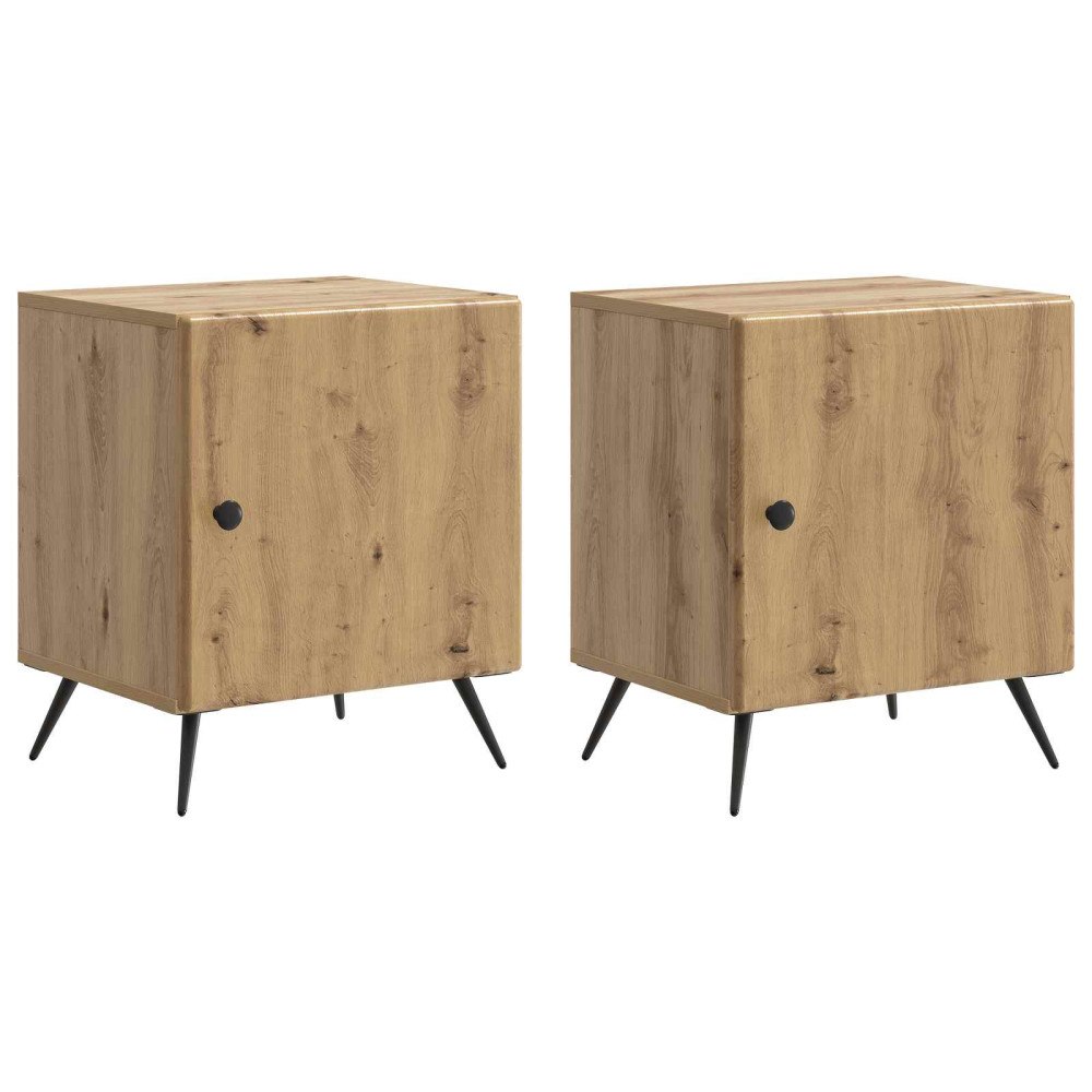 vidaXL Nattduksbord 2 pcs Artisan-ek 43 x 34,5 x 50 cm Konstruerat trä