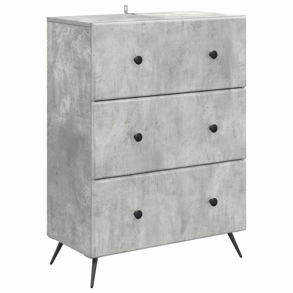 vidaXL Lådans skåp Betonggrå 66 x 34,5 x 90 cm Konstruerat trä