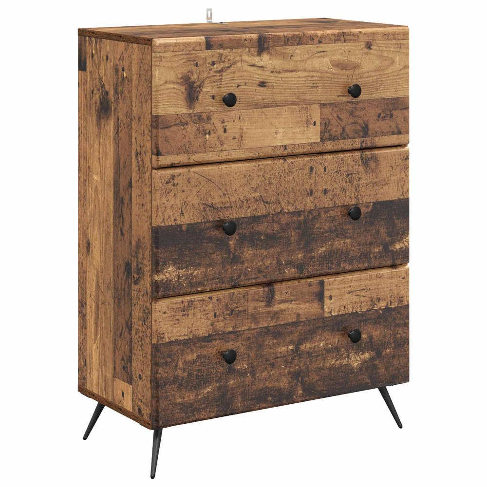 vidaXL Lådans skåp Gammalt trä 66 x 34,5 x 90 cm Konstruerat trä