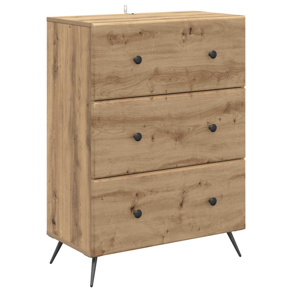 vidaXL Lådans skåp Artisan-ek 66 x 34,5 x 90 cm Konstruerat trä