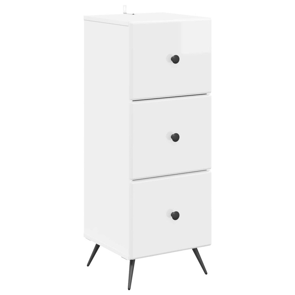 vidaXL Lådans skåp Vit högglans 33 x 34,5 x 90 cm Konstruerat trä