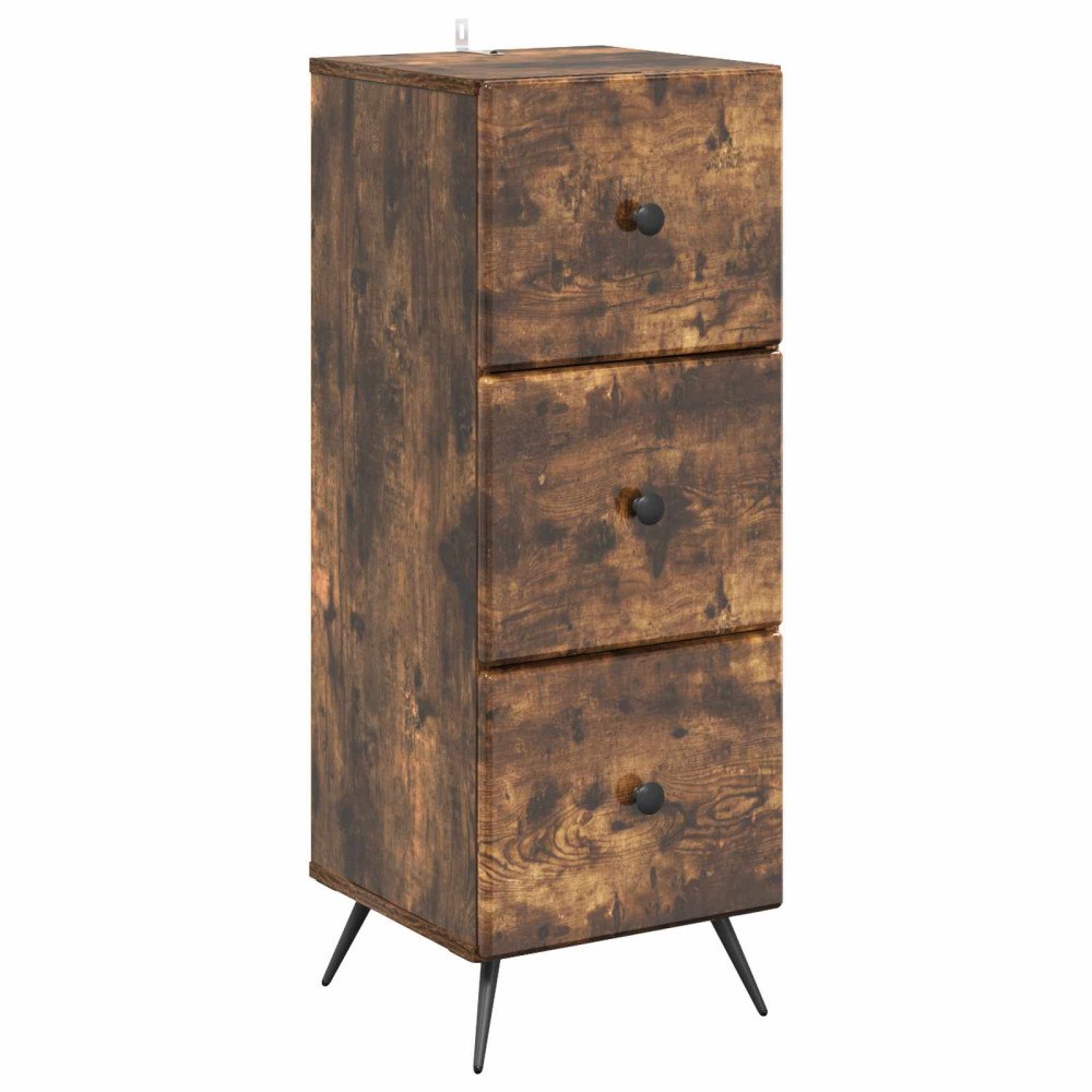 vidaXL Lådans skåp Rökt ek 33 x 34,5 x 90 cm Konstruerat trä