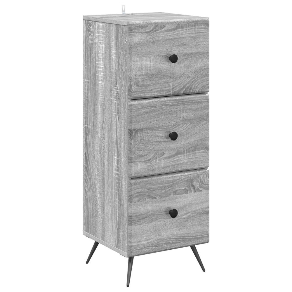 vidaXL Lådans skåp Grå sonoma-ek 33 x 34,5 x 90 cm Konstruerat trä