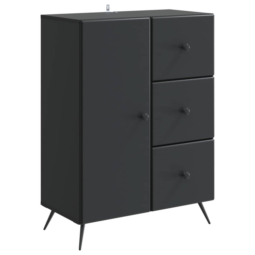 vidaXL Sideboard med låda Svart 66 x 34,5 x 90 cm Konstruerat trä