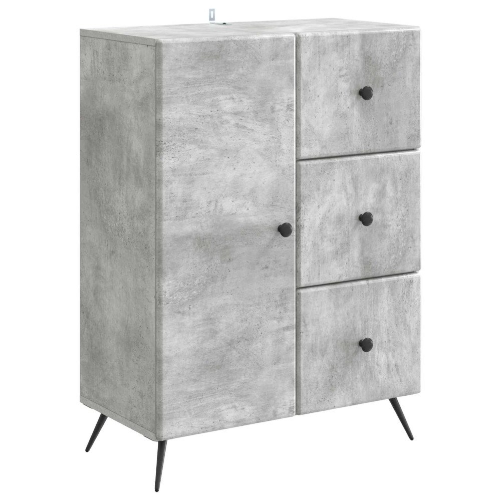 vidaXL Sideboard med låda Betonggrå 66 x 34,5 x 90 cm Konstruerat trä
