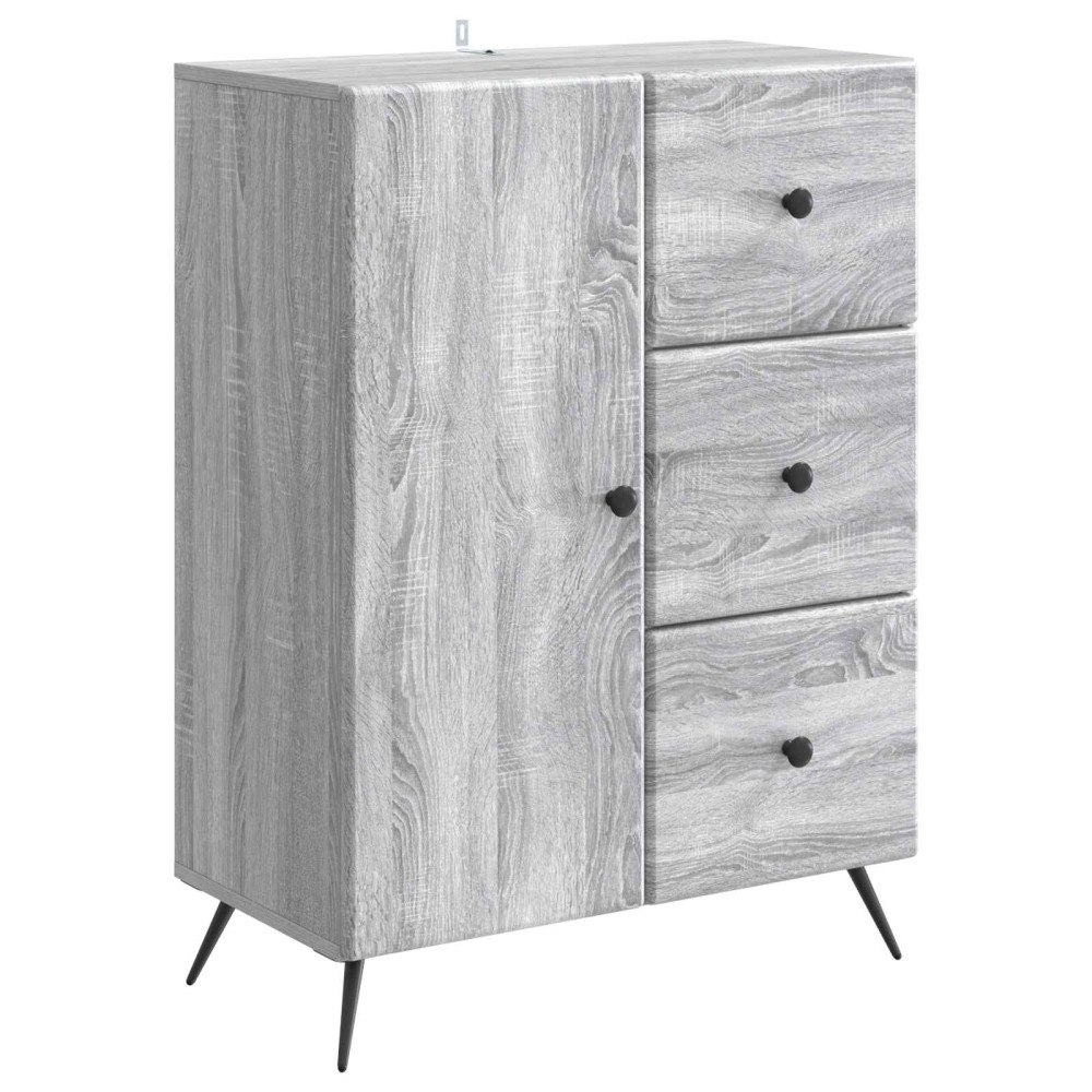 vidaXL Sideboard Grå sonoma-ek 66 x 34,5 x 90 cm Konstruerat trä