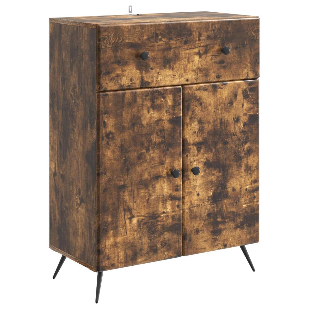 vidaXL Sideboard med låda Rökt ek 66 x 34,5 x 90 cm Konstruerat trä