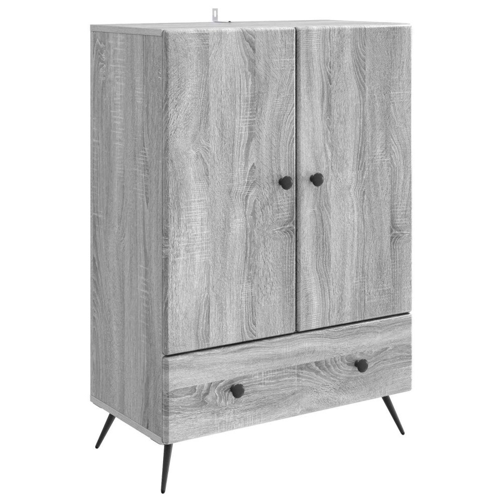 vidaXL Sideboard Grå sonoma-ek 66 x 34,5 x 95 cm Konstruerat trä