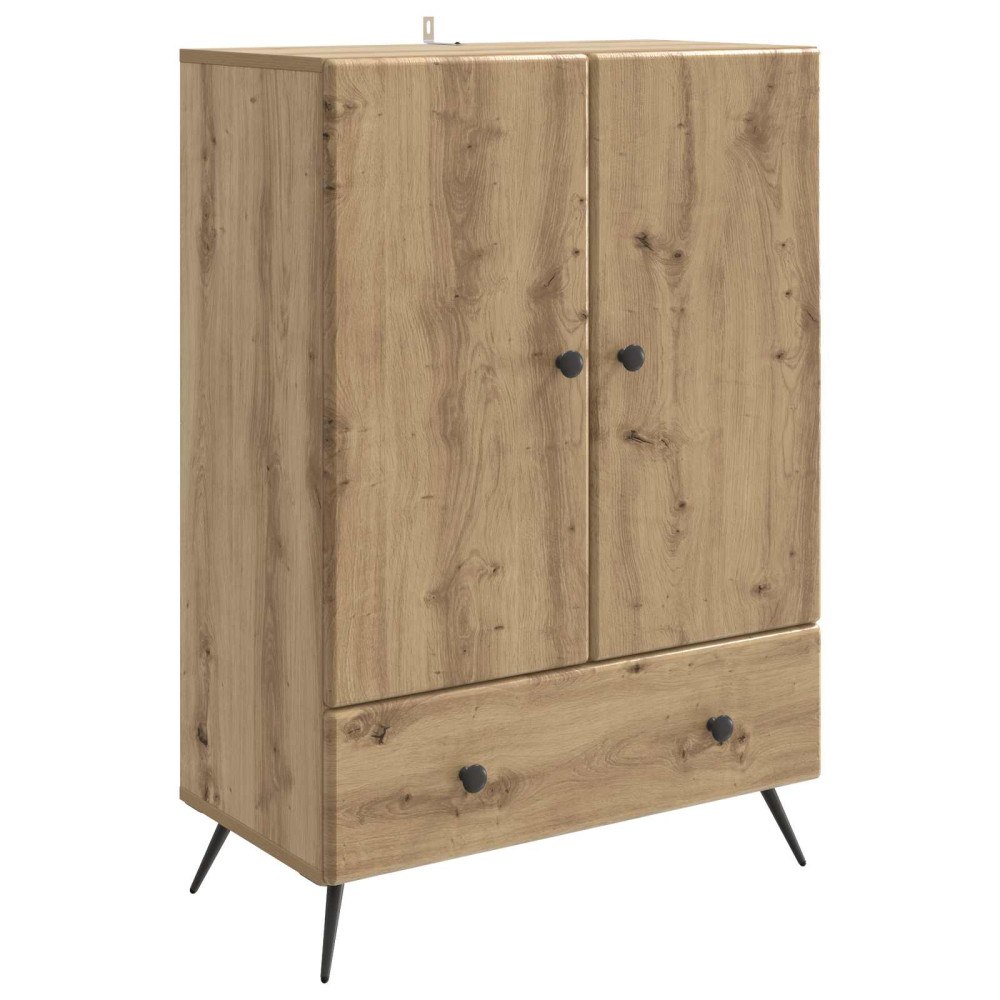 vidaXL Sideboard med låda Artisan-ek 66 x 34,5 x 95 cm Konstruerat trä