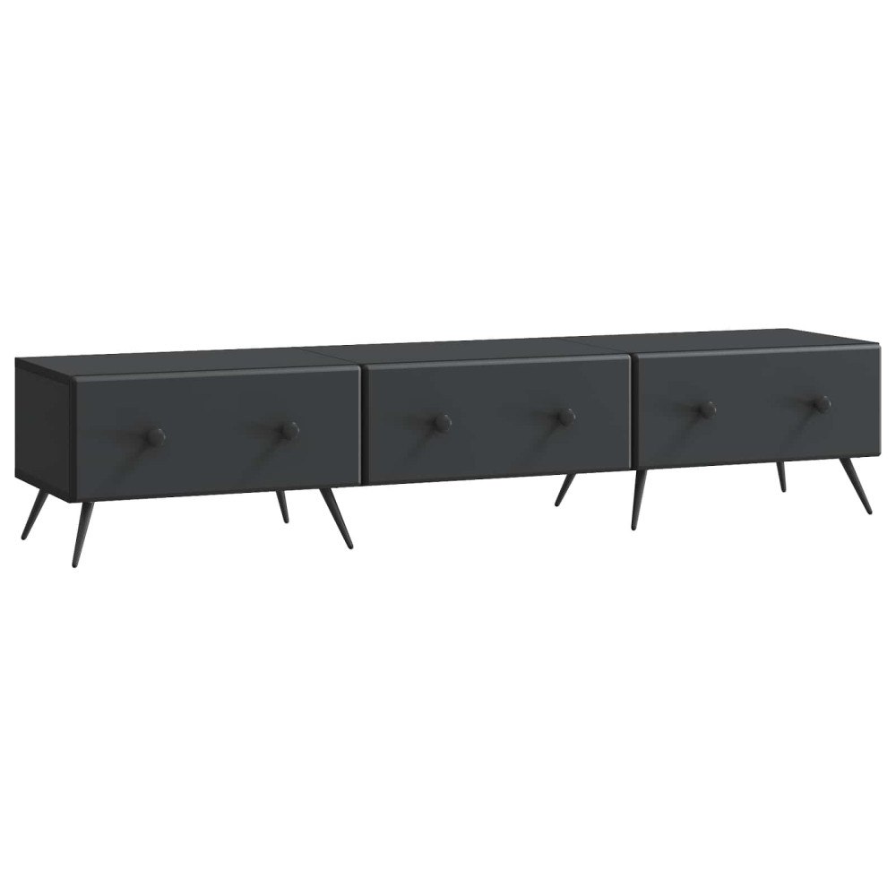 vidaXL TV-skåp med låda Svart 147 x 34,5 x 30 cm Konstruerat trä