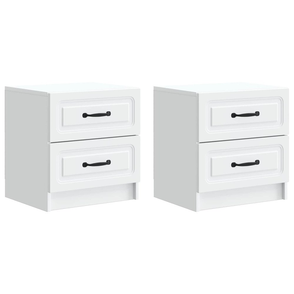 vidaXL Nattduksbord 2 pcs Vit 43 x 34,5 x 44,5 cm Konstruerat trä