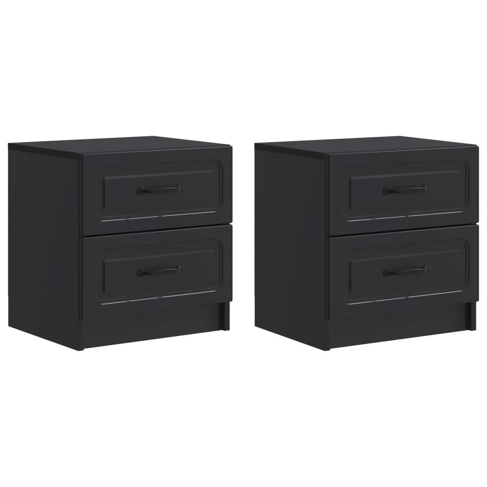vidaXL Nattduksbord 2 pcs Svart 43 x 34,5 x 44,5 cm Konstruerat trä