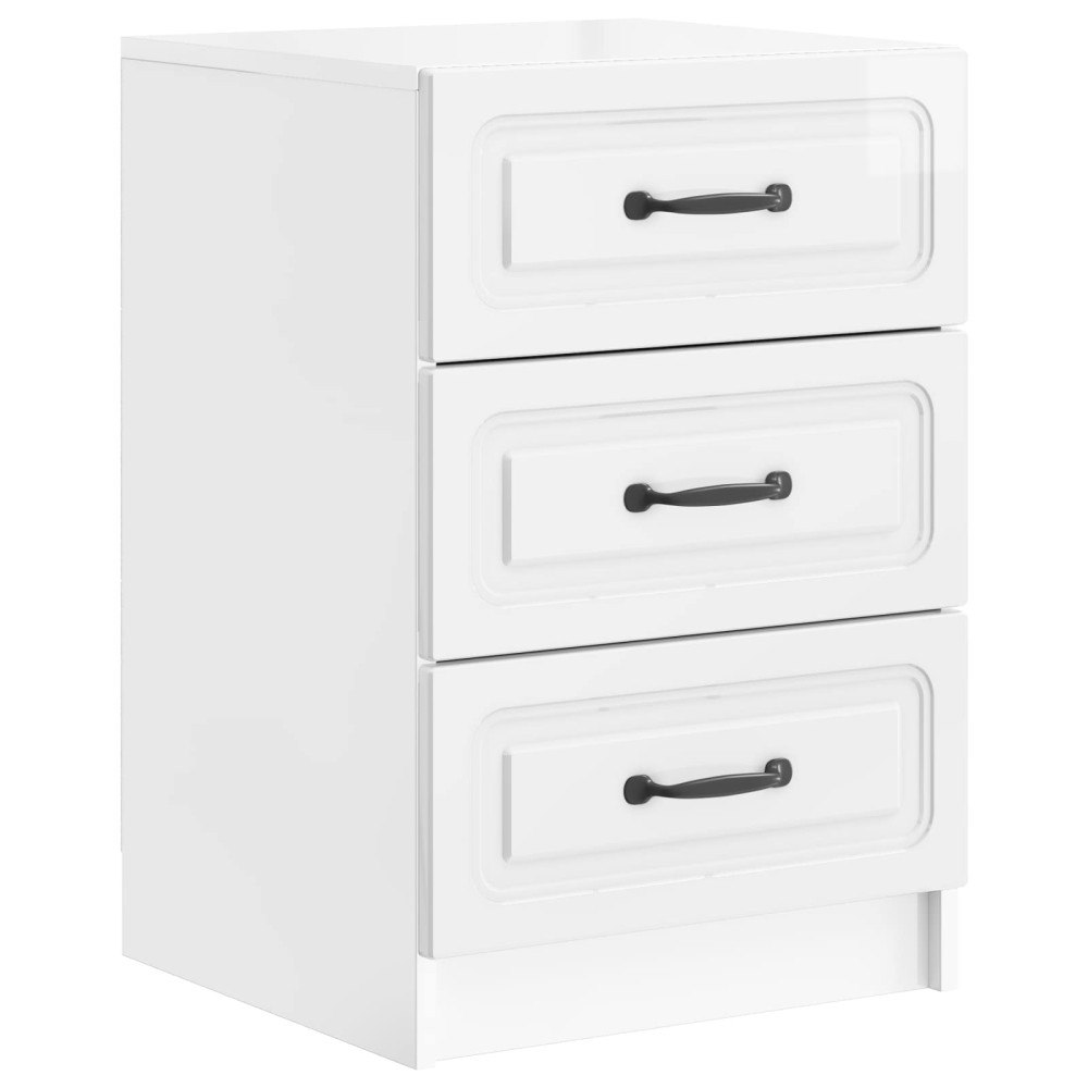 vidaXL Nattduksbord Vit högglans 43 x 41 x 63,5 cm Konstruerat trä