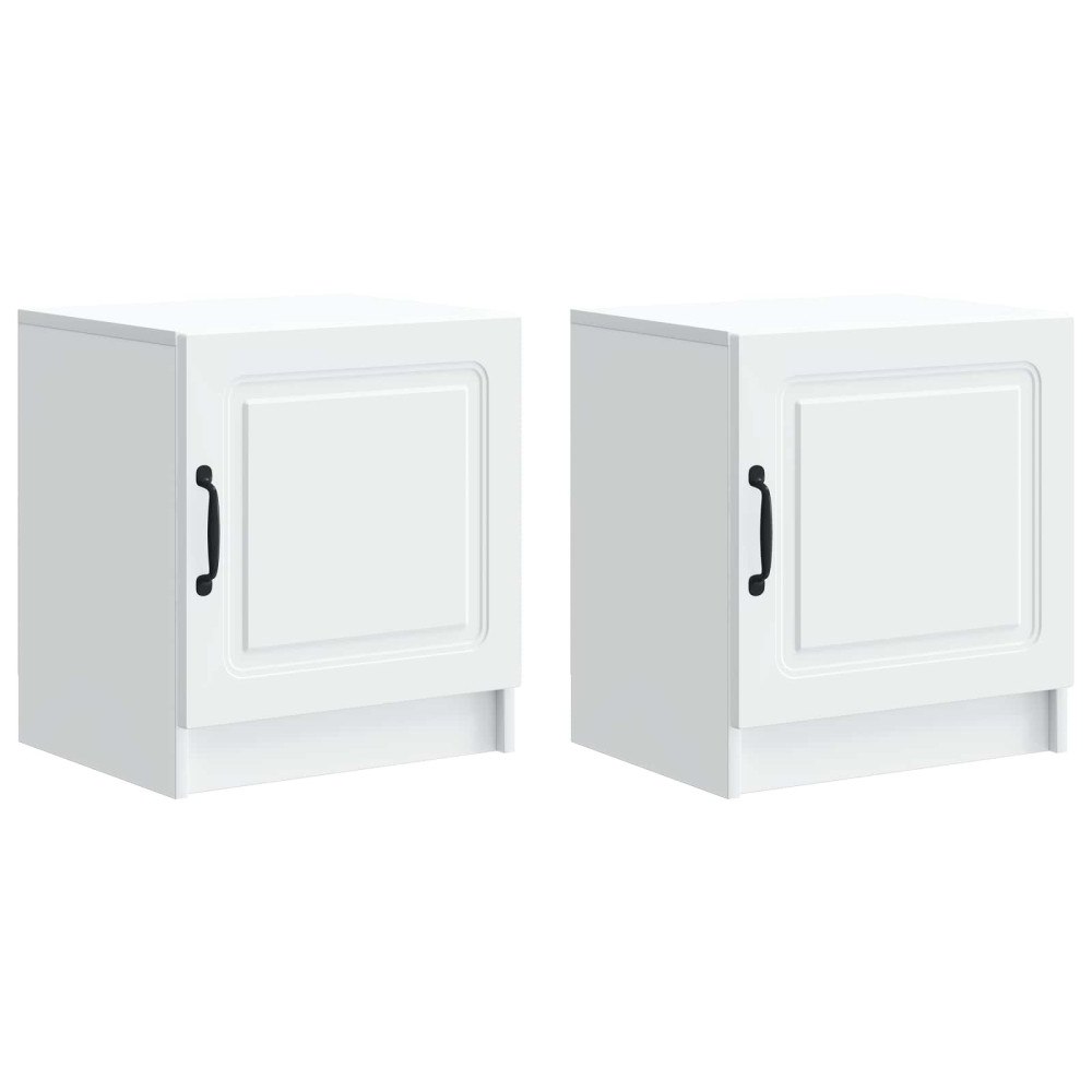 vidaXL Nattduksbord 2 pcs Vit 43 x 34,5 x 47 cm Konstruerat trä
