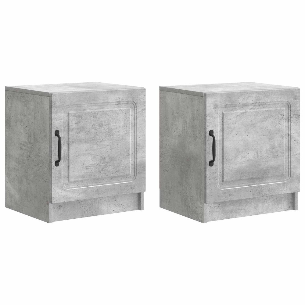 vidaXL Nattduksbord 2 pcs Betonggrå 43 x 34,5 x 47 cm Konstruerat trä