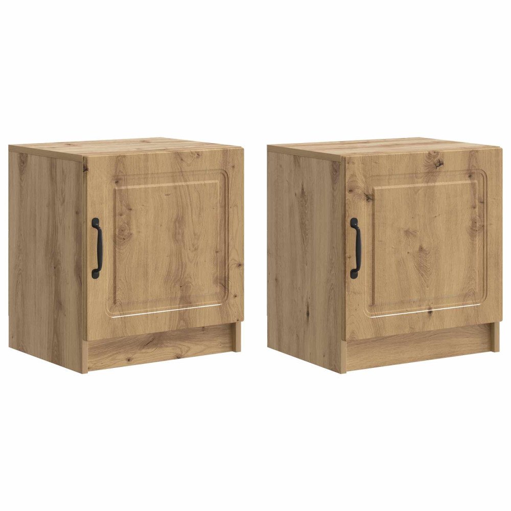 vidaXL Nattduksbord 2 pcs Artisan-ek 43 x 34,5 x 47 cm Konstruerat trä