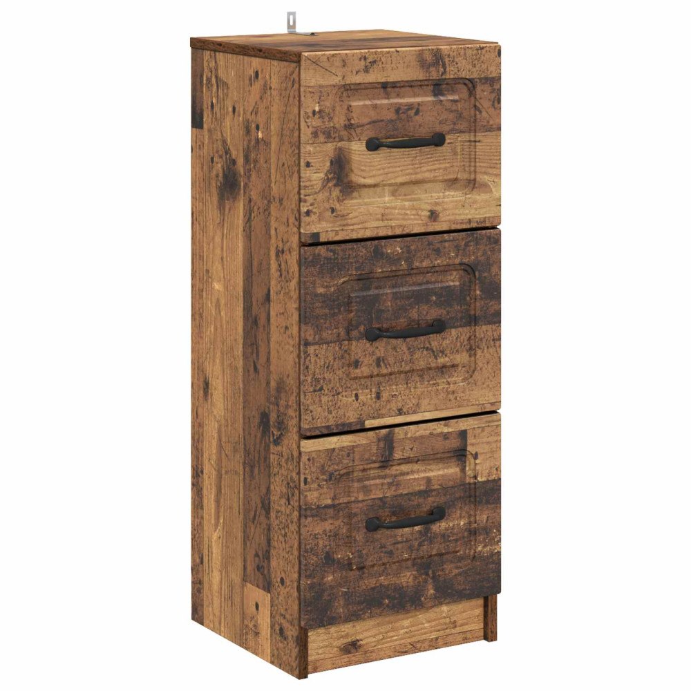 vidaXL Lådans skåp Gammalt trä 33 x 34,5 x 87 cm Konstruerat trä