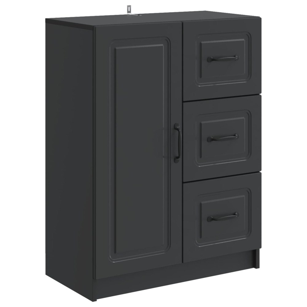 vidaXL Sideboard med låda Svart 66 x 34,5 x 87 cm Konstruerat trä