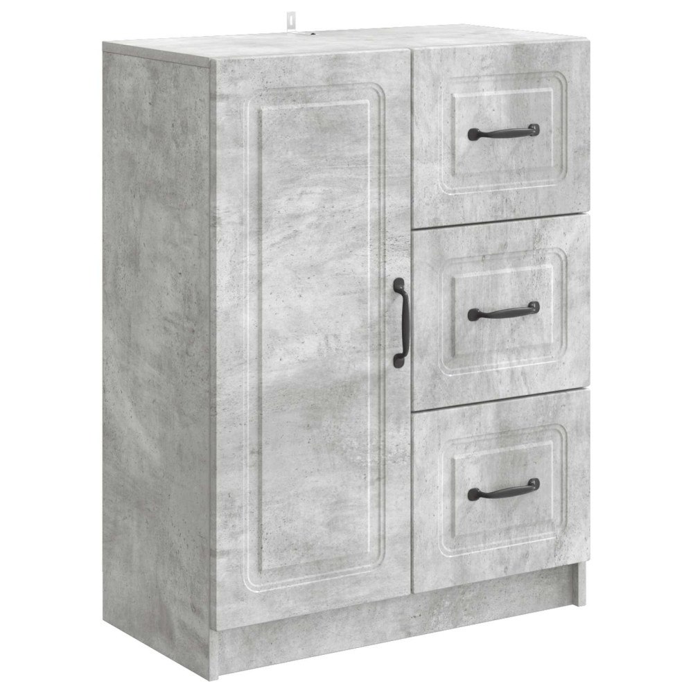 vidaXL Sideboard med låda Betonggrå 66 x 34,5 x 87 cm Konstruerat trä