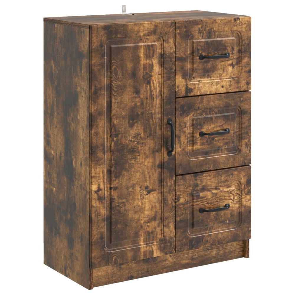 vidaXL Sideboard med låda Rökt ek 66 x 34,5 x 87 cm Konstruerat trä