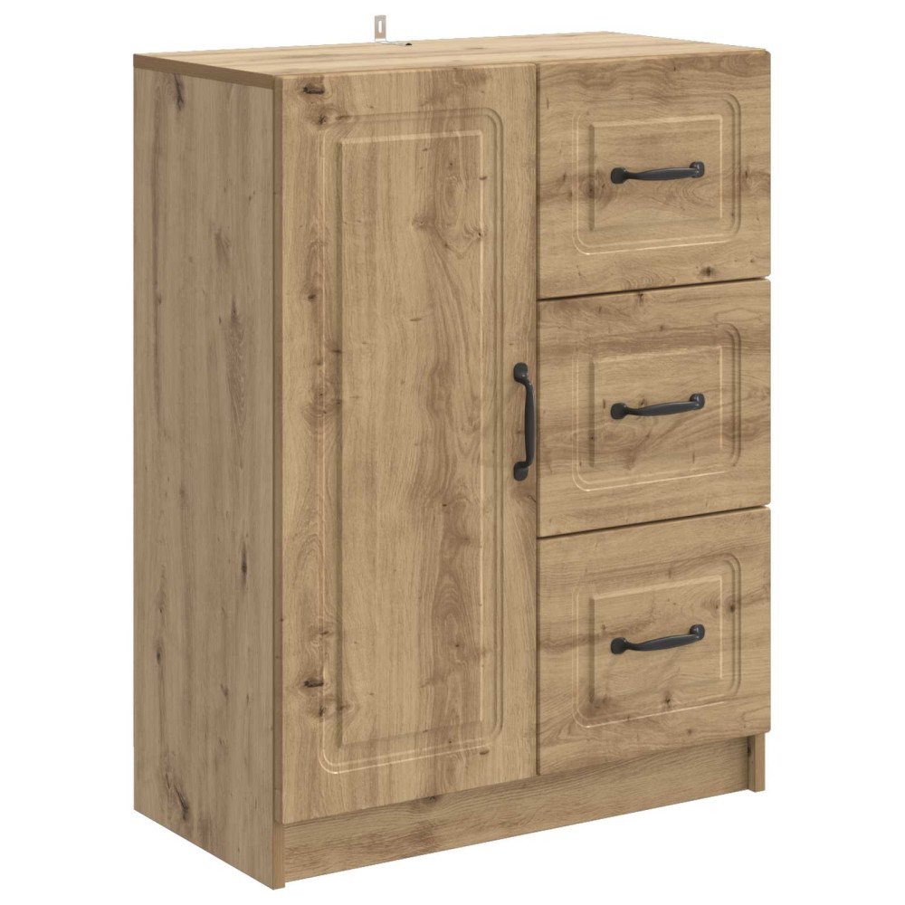 vidaXL Sideboard med låda Artisan-ek 66 x 34,5 x 87 cm Konstruerat trä