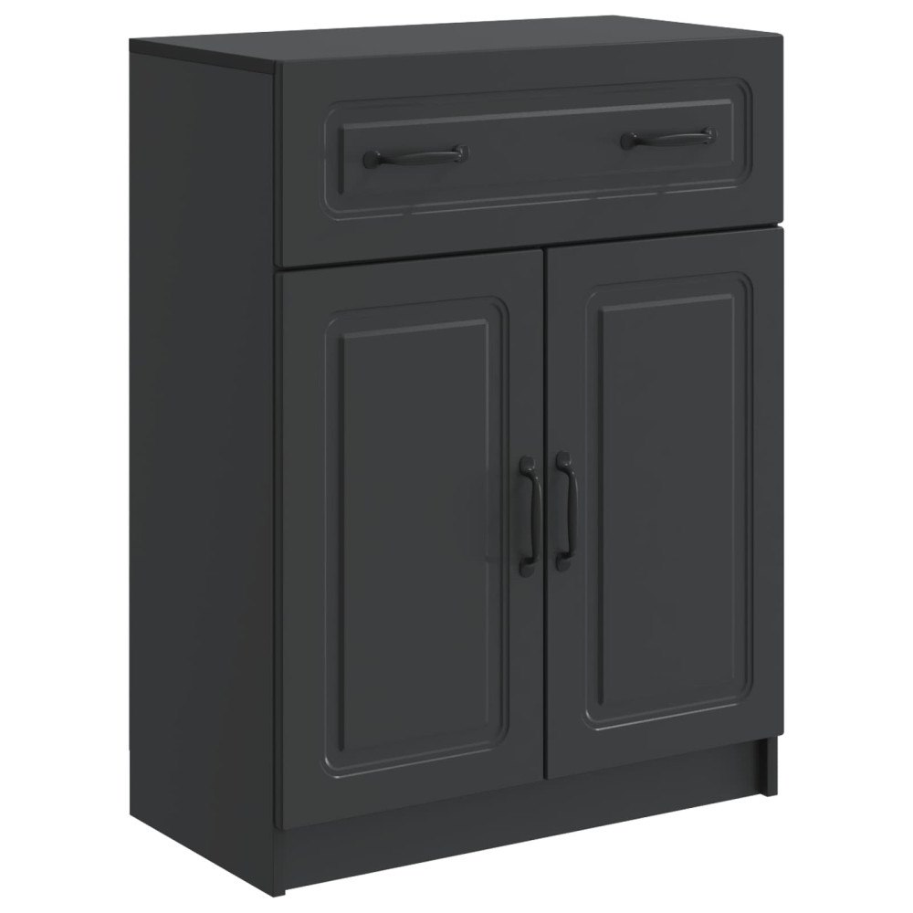 vidaXL Sideboard med låda Svart 66 x 34,5 x 87 cm Konstruerat trä