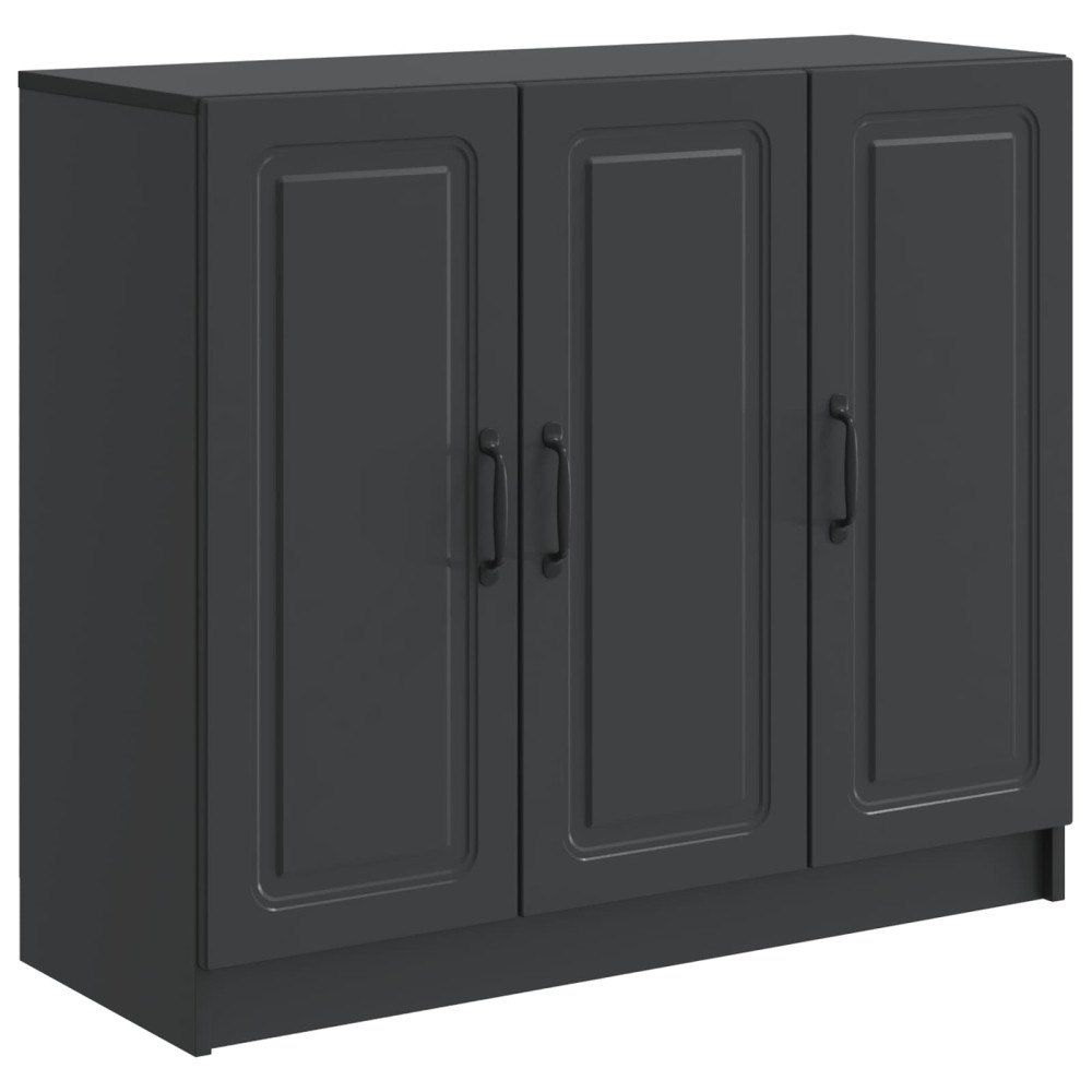vidaXL Sideboard Svart 89 x 34,5 x 77 cm Konstruerat trä