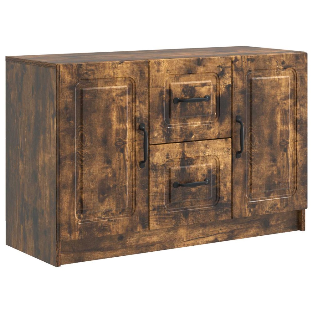 vidaXL Sideboard med låda Rökt ek 89 x 34,5 x 57 cm Konstruerat trä