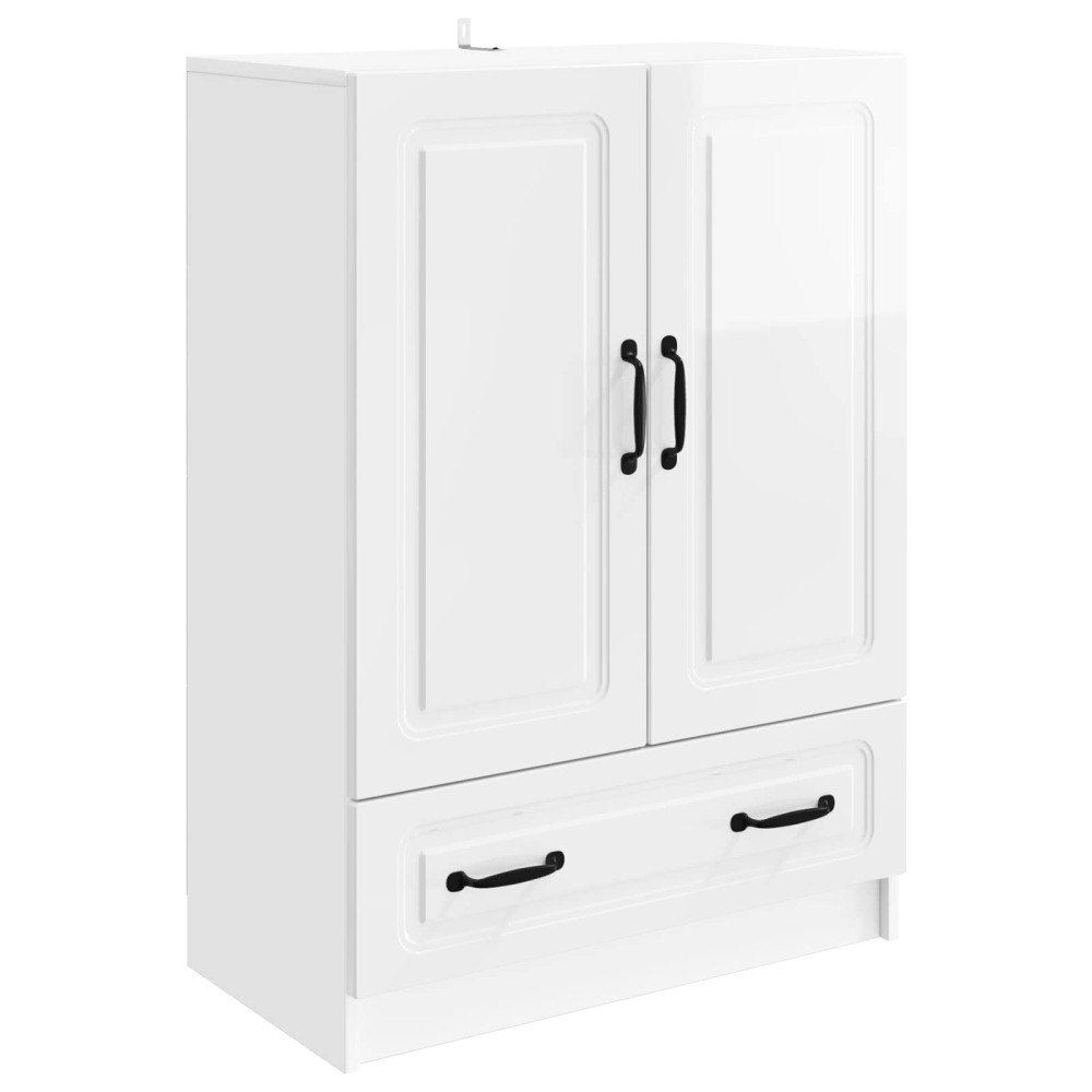 vidaXL Sideboard Vit högglans 66 x 34,5 x 92 cm Konstruerat trä