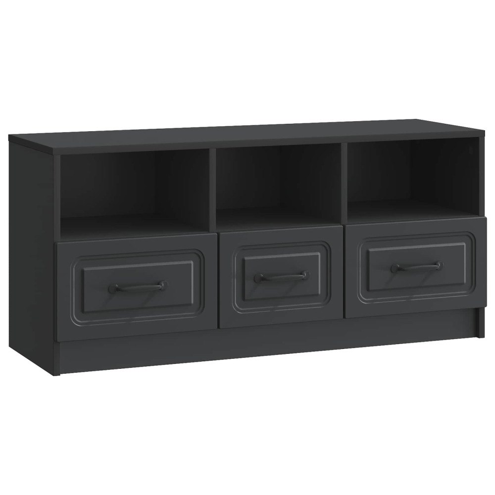 vidaXL TV-skåp med låda Svart 102 x 34,5 x 47 cm Konstruerat trä