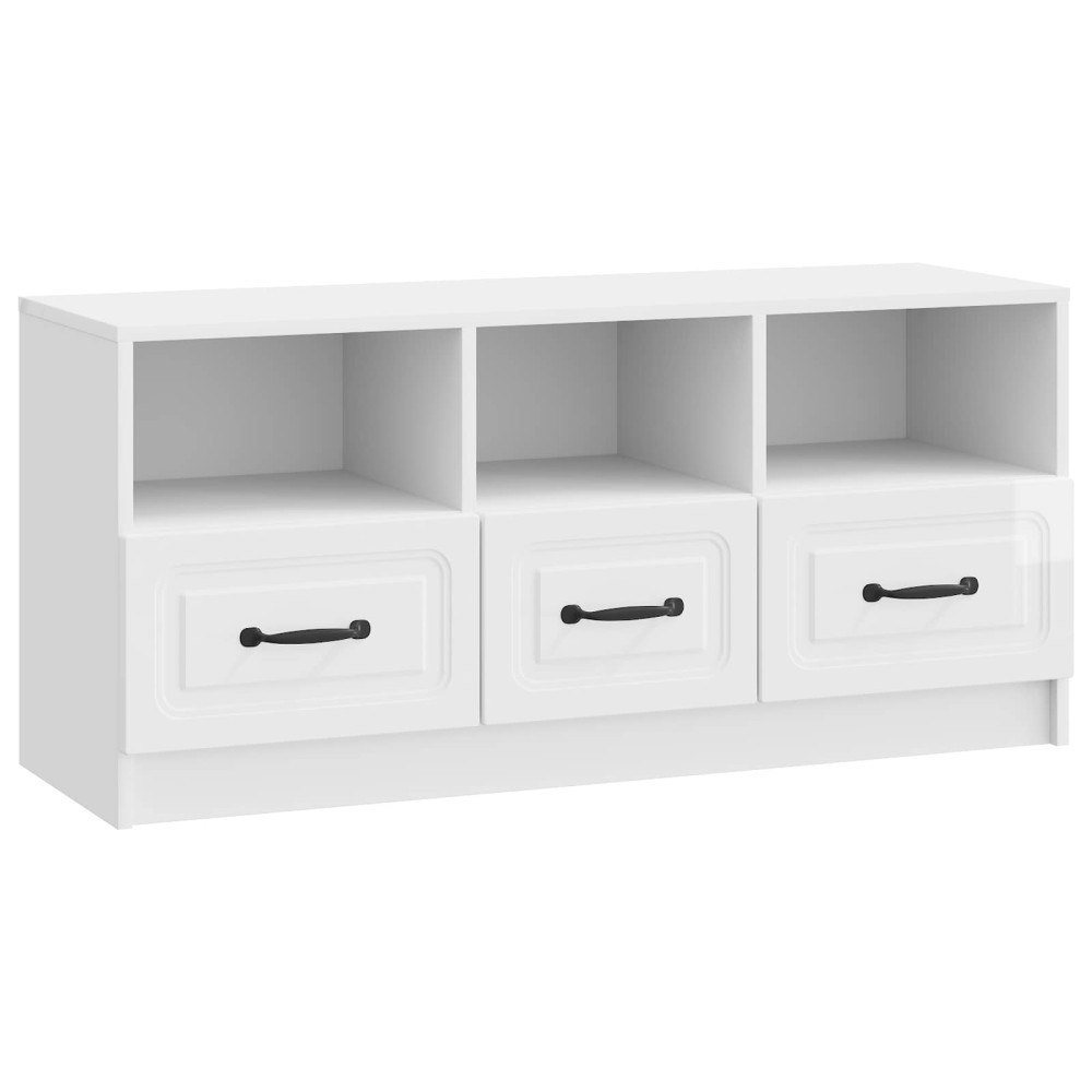 vidaXL TV-skåp Vit högglans 102 x 34,5 x 47 cm Konstruerat trä