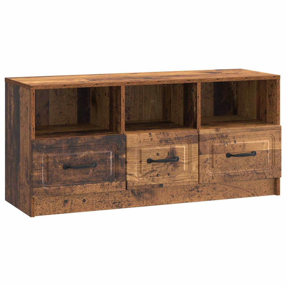 vidaXL TV-skåp med låda Gammalt trä 102 x 34,5 x 47 cm Konstruerat trä