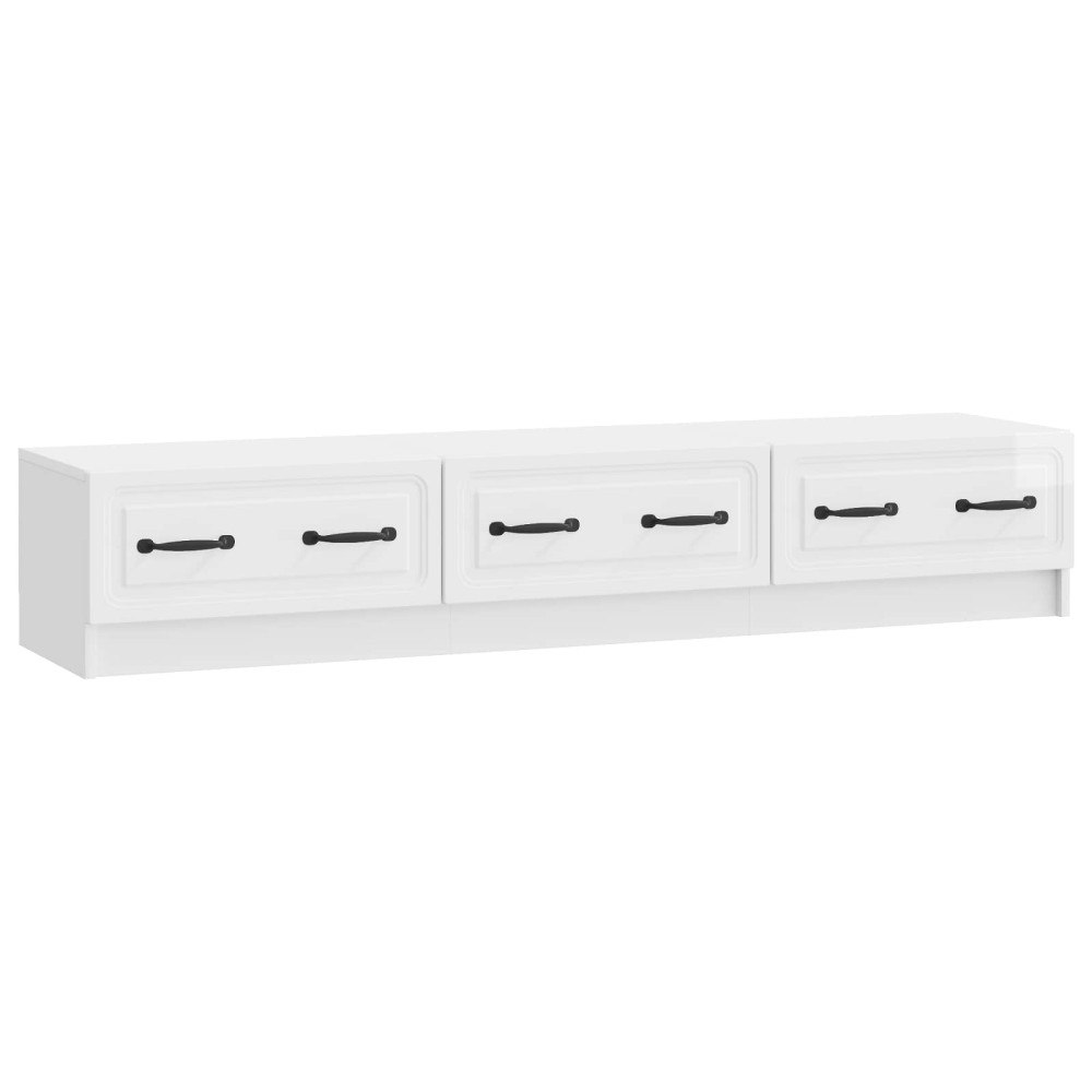vidaXL TV-skåp Vit högglans 147 x 34,5 x 27 cm Konstruerat trä