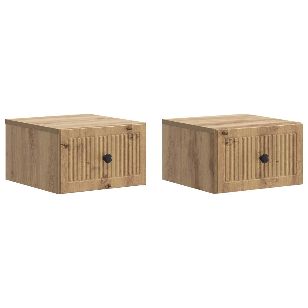 vidaXL Väggmonterat Sängbord 2 pcs Artisan-ek 33 x 34,5 x 20 cm