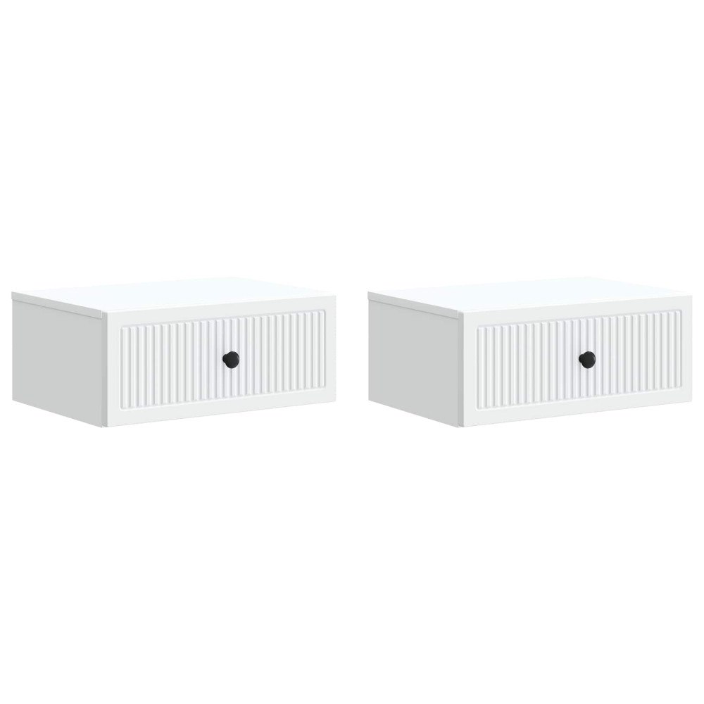 vidaXL Nattduksbord 2 pcs Vit 49 x 34,5 x 20 cm Konstruerat trä