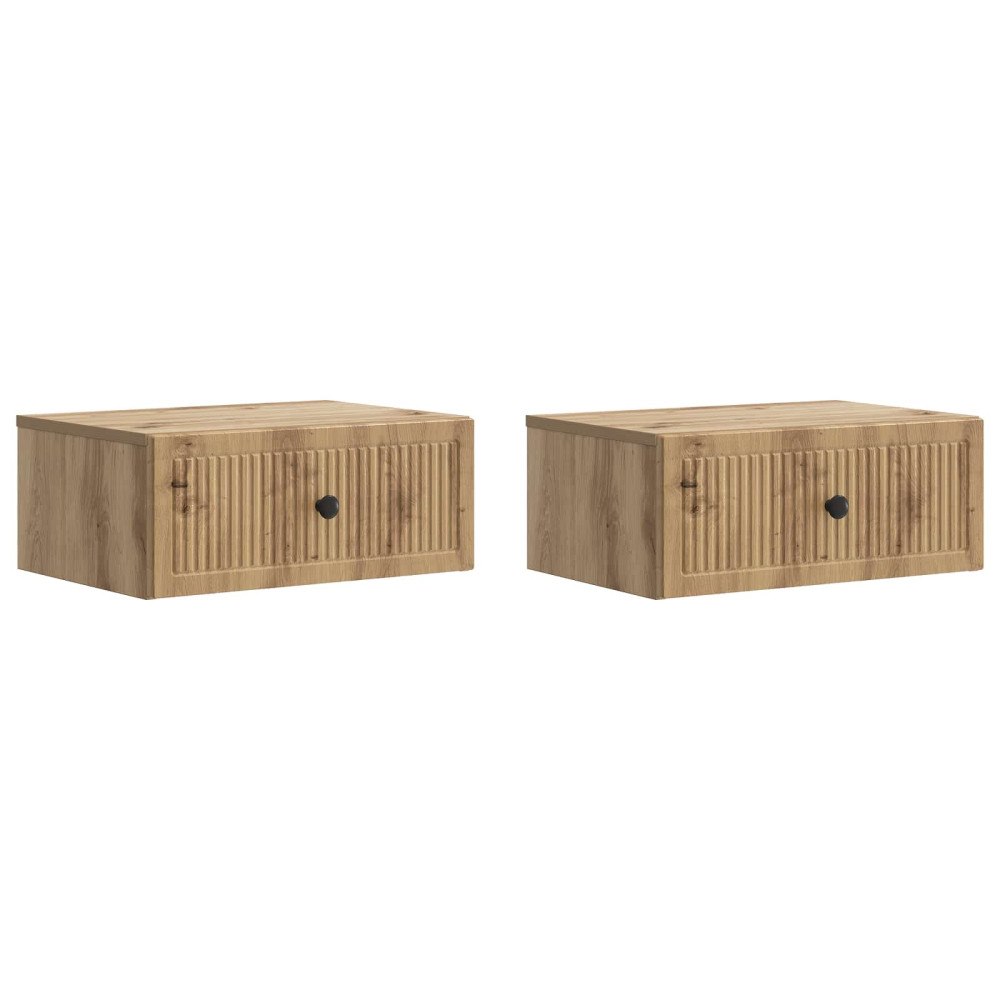 vidaXL Nattduksbord 2 pcs Artisan-ek 49 x 34,5 x 20 cm Konstruerat trä