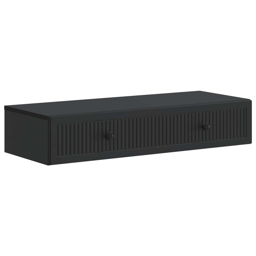 vidaXL Väggmonterad sidobord Svart 87,5 x 34,5 x 17 cm Konstruerat trä