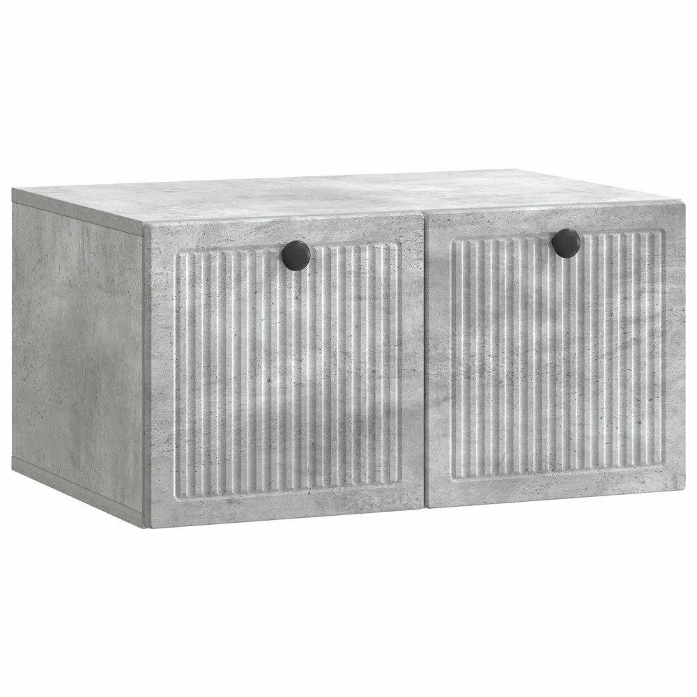vidaXL Väggmonterad TV-bänk Väggmonterad Betonggrå 59,5 x 41 x 30 cm