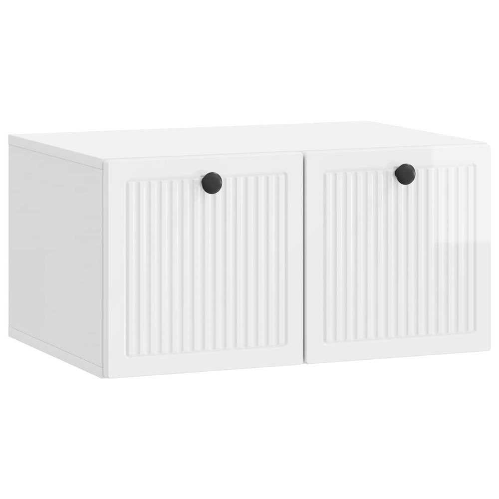 vidaXL Väggmonterad TV-bänk Vit högglans 59,5 x 41 x 30 cm