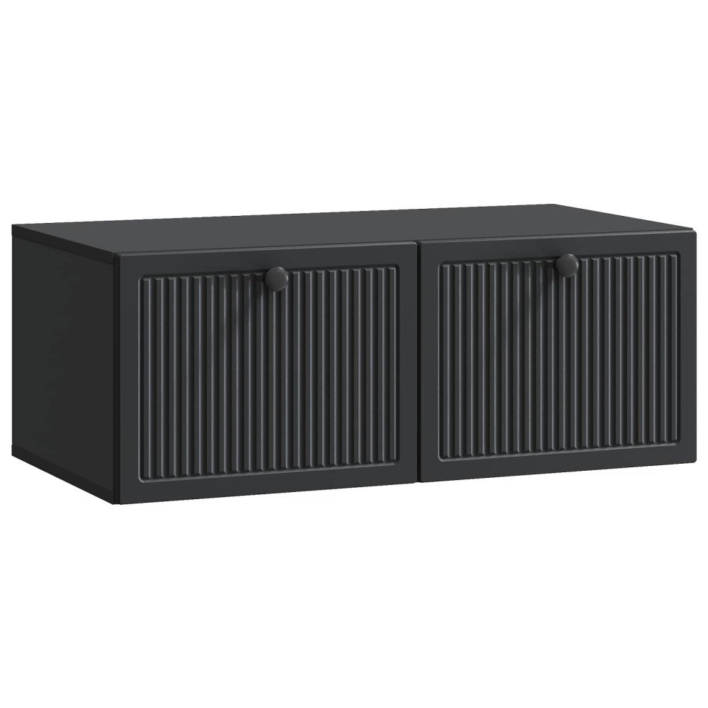 vidaXL Väggmonterad TV-bänk Svart 78,5 x 41 x 30 cm Konstruerat trä