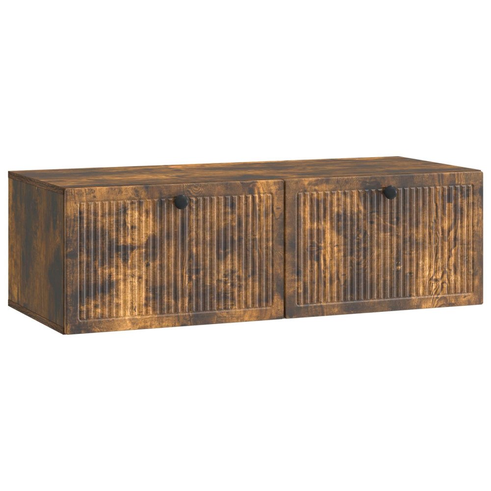 vidaXL Väggmonterad TV-bänk Rökt ek 98 x 41 x 30 cm Konstruerat trä