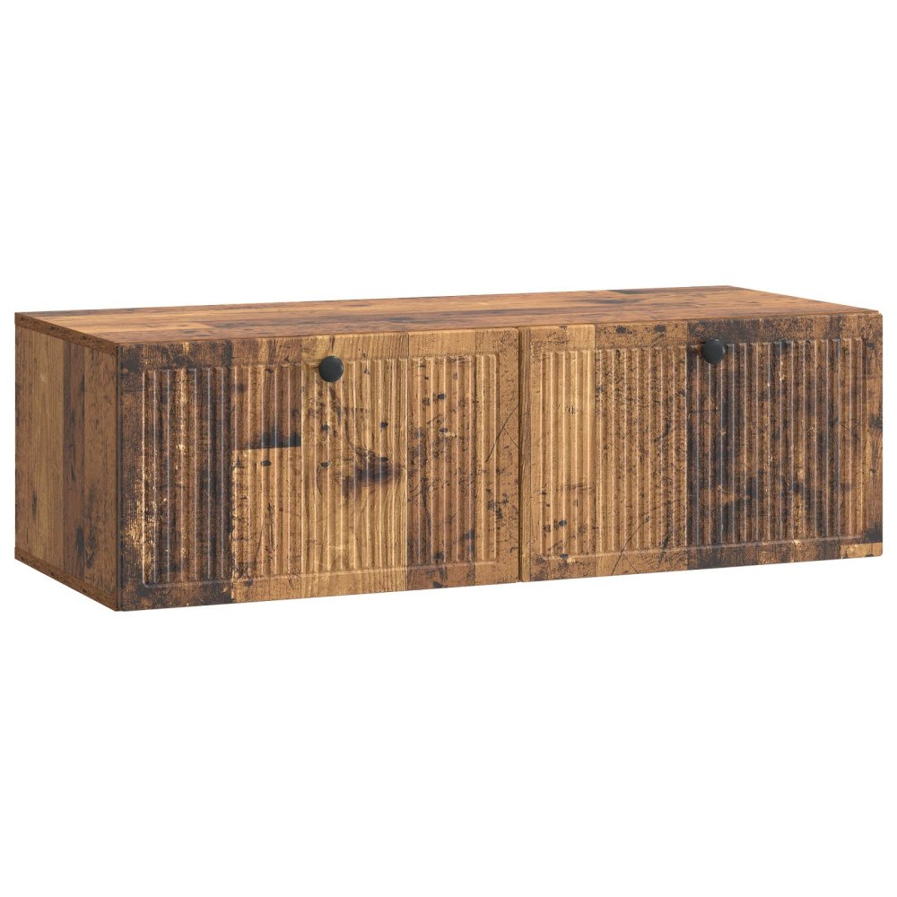 vidaXL Väggmonterad TV-bänk Väggmonterad Gammalt trä 98 x 41 x 30 cm