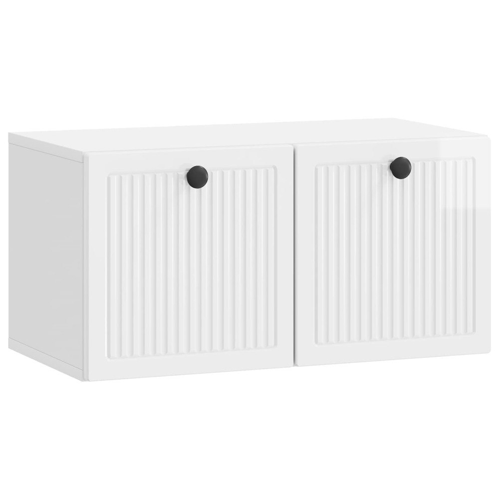 vidaXL Väggmonterad TV-bänk Vit högglans 59,5 x 31 x 30 cm