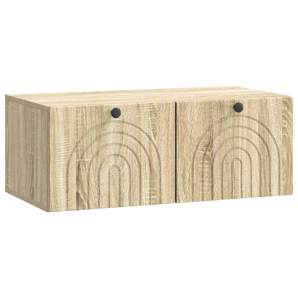 vidaXL Väggmonterad TV-bänk Väggmonterad Sonoma-ek 78,5 x 41 x 30 cm