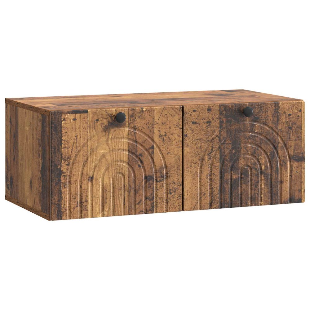 vidaXL Väggmonterad TV-bänk Väggmonterad Gammalt trä 78,5 x 41 x 30 cm